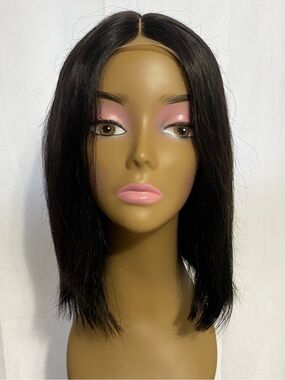 Lace Closure T-Part Wig 12 Inch Bob Human Hair 150% Density New